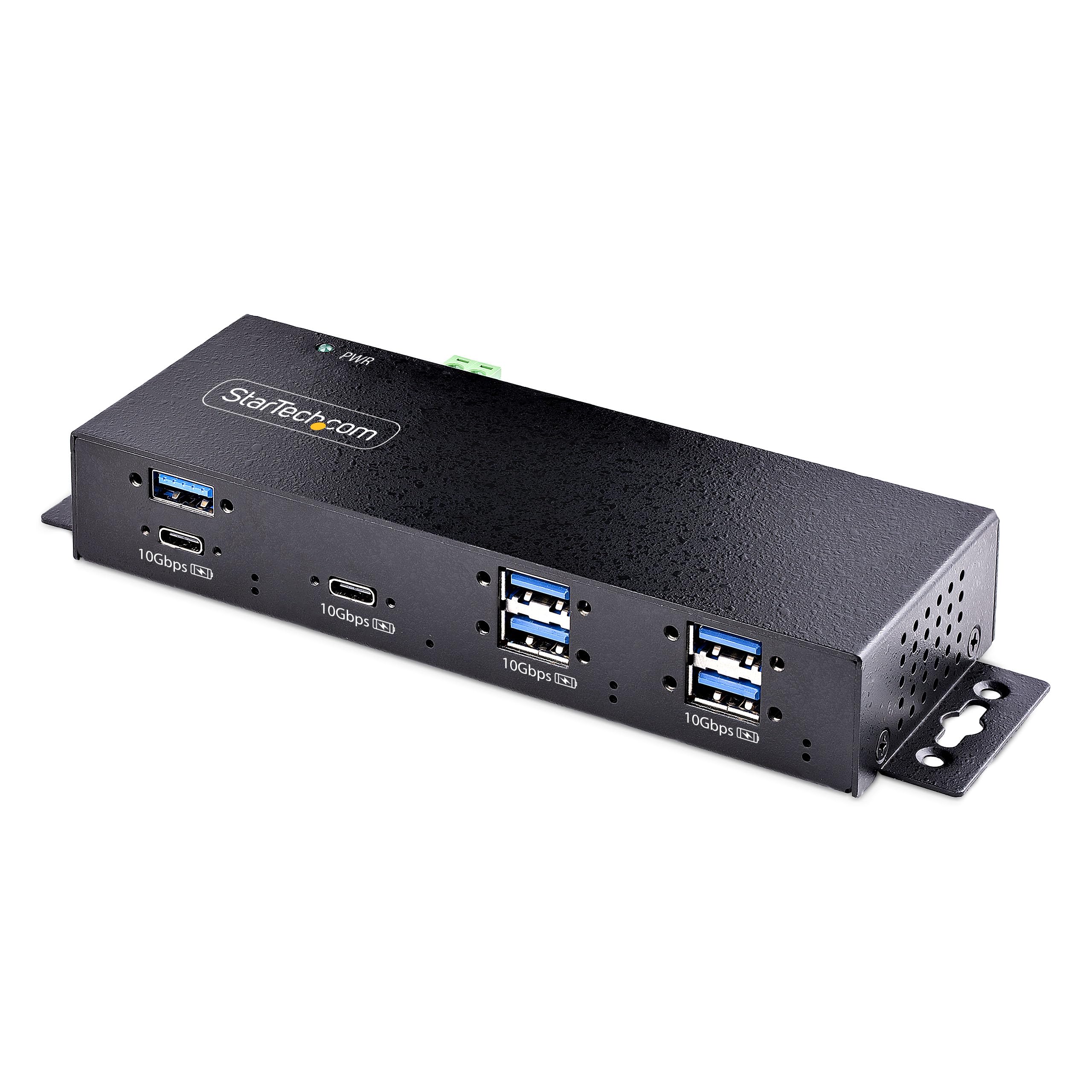 INDUSTRIAL METAL 4-PORT USB-C HUB SUPERSPEED 10GBPS (USB 3.1/3.2 GEN 2) - 3X USB