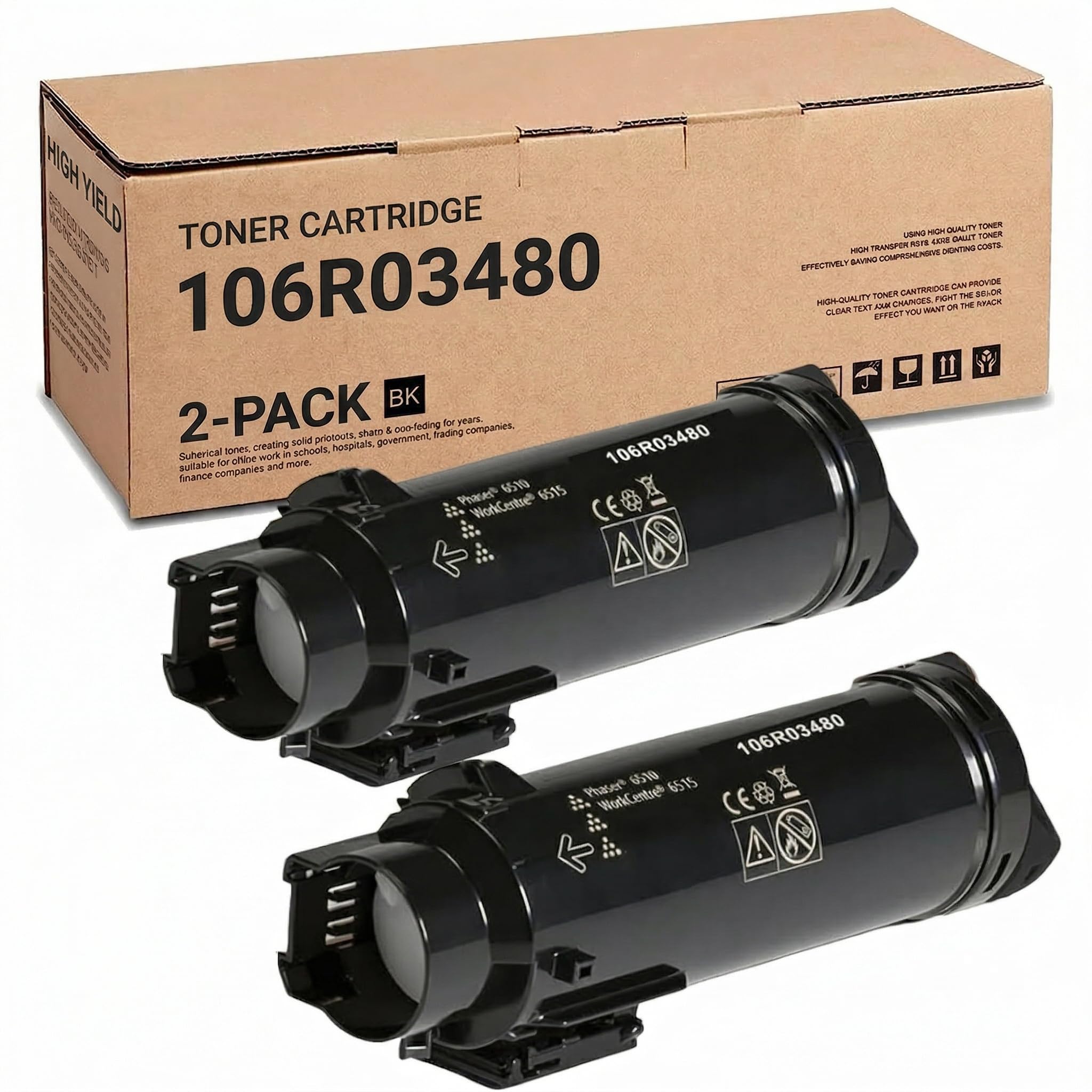 BLACK HIGH CAP TONER CARTRIDGE  WC 6515 PHASER 6510 5500 PAGES