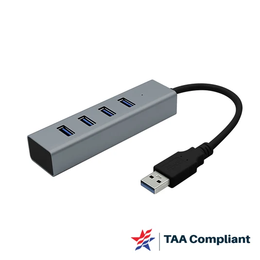 USBA 4 PORT STANDARD DATA HUB   USB-A TAA COMPLIANT