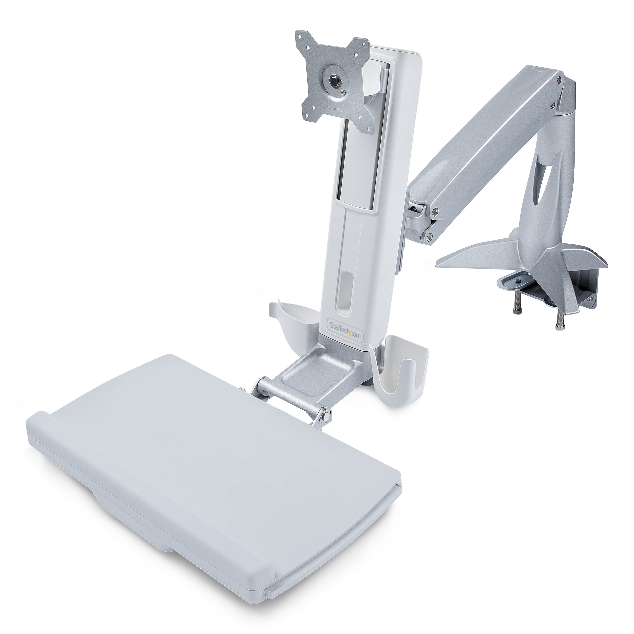 DESK MOUNT SIT-STAND MONITOR ARM SUPPORTS SINGLE VESA DISPLAY UP TO 27IN/17.6LB