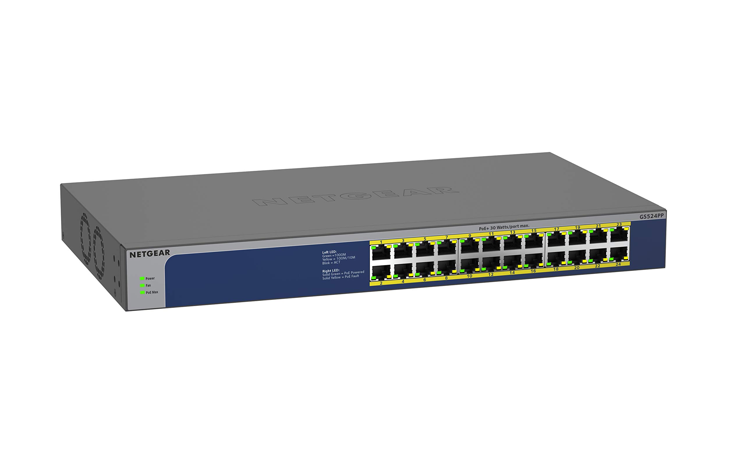 SWITCH - GS524PP-100NAS - DESKTOP,RACK-MOUNTABLE - WIRED - 24-10/100/1000MBPS PO