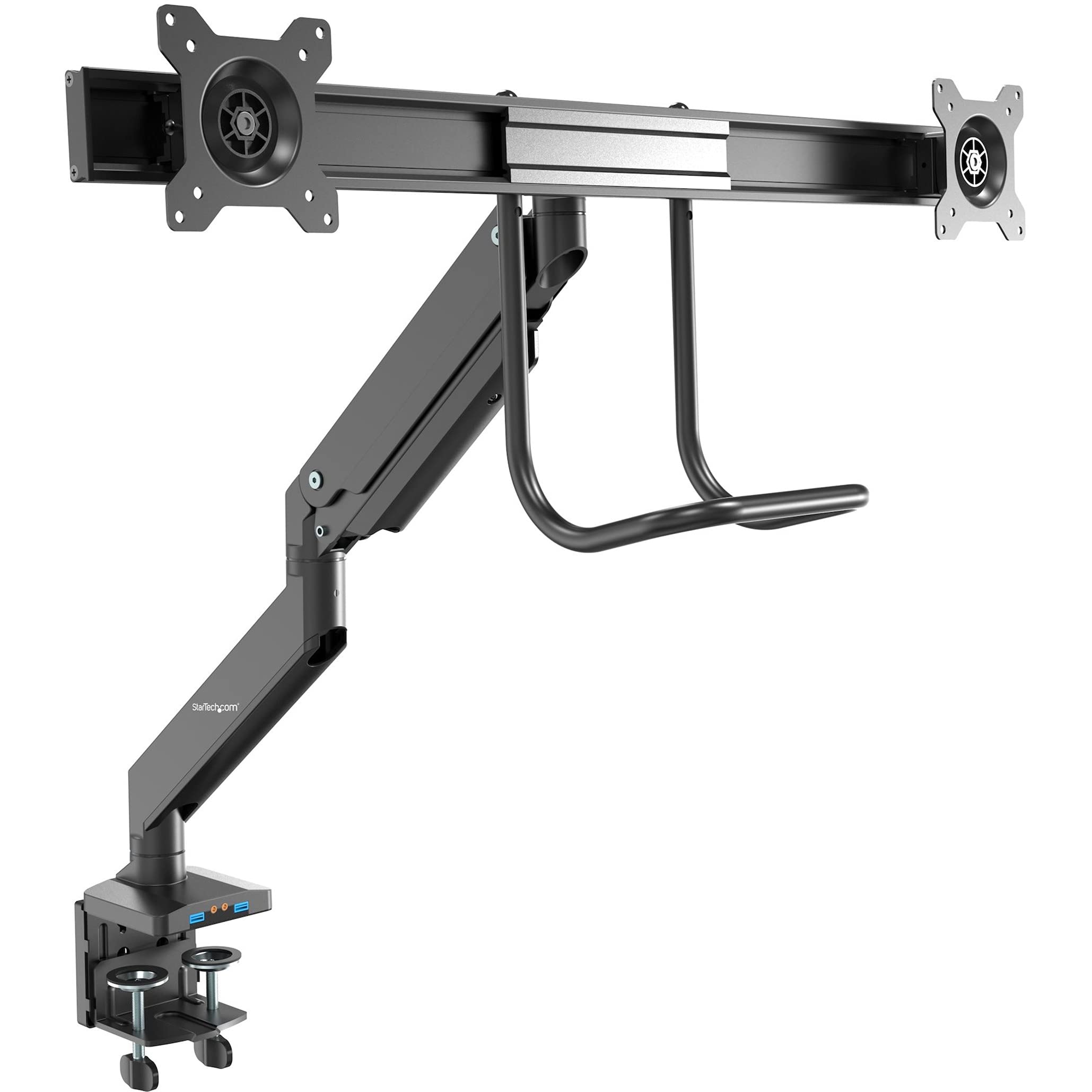 VESA 75X75/100X100MM HEAVY DUTY DESK MOUNT DUAL MONITOR ARM SUPPORTS 32IN DISPLA