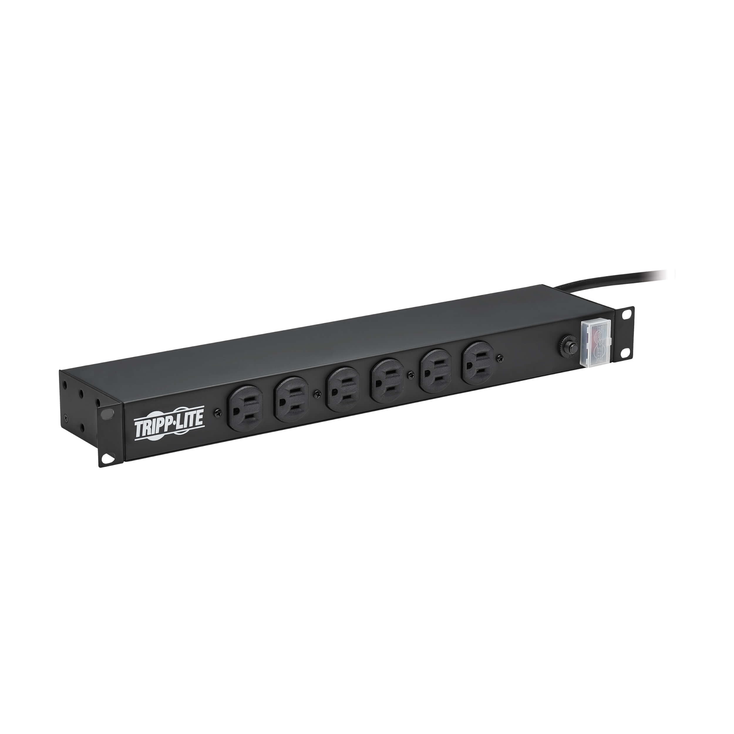12 OUTLET RACKMOUNT POWER STRIP 1U 6FRONT 6 REAR 15FT CORD 15A 120V