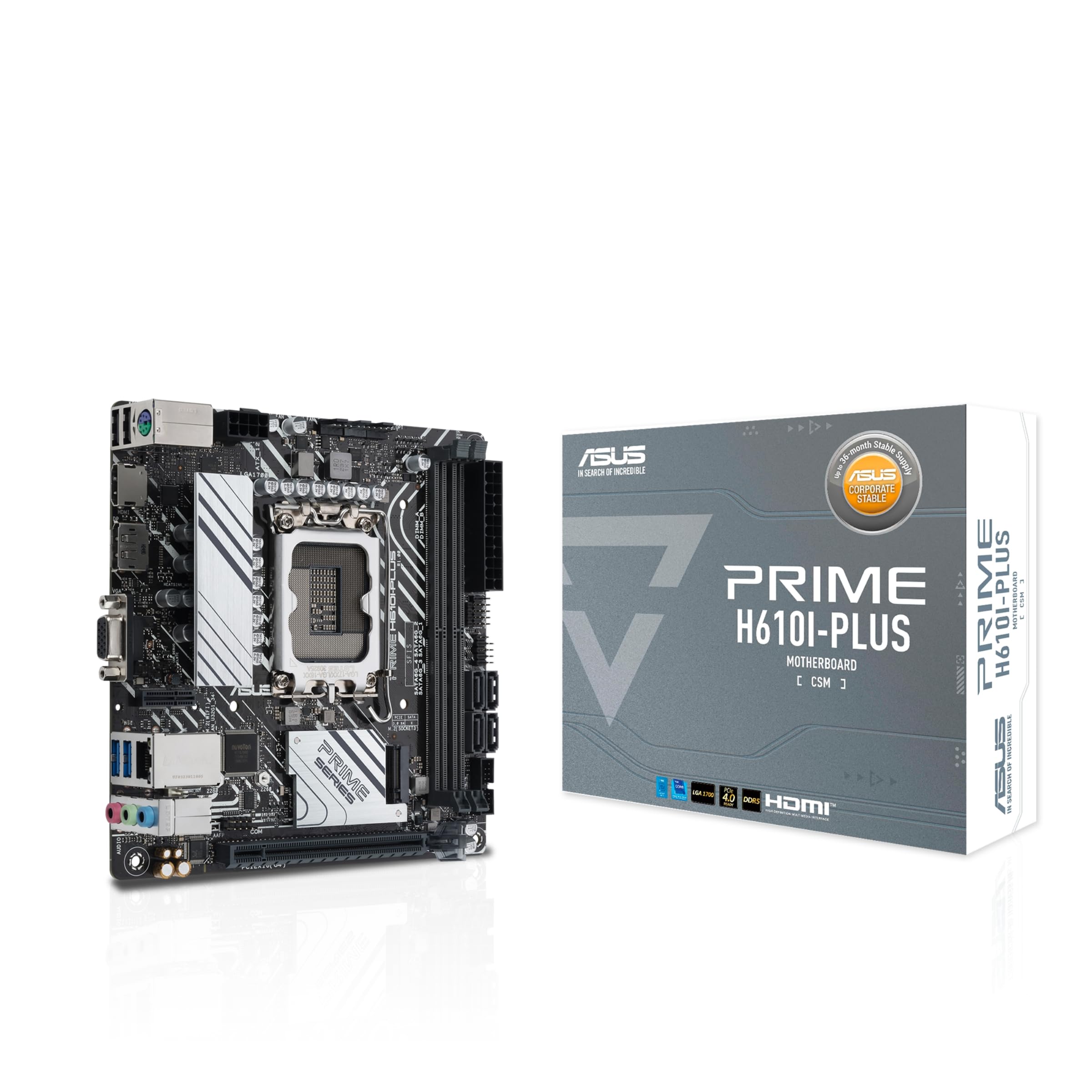 ASUS PRIME H610I-PLUS-CSM INTEL H610 (LGA 1700) MINI-ITX MOTHERBOARD WITH DDR5 5
