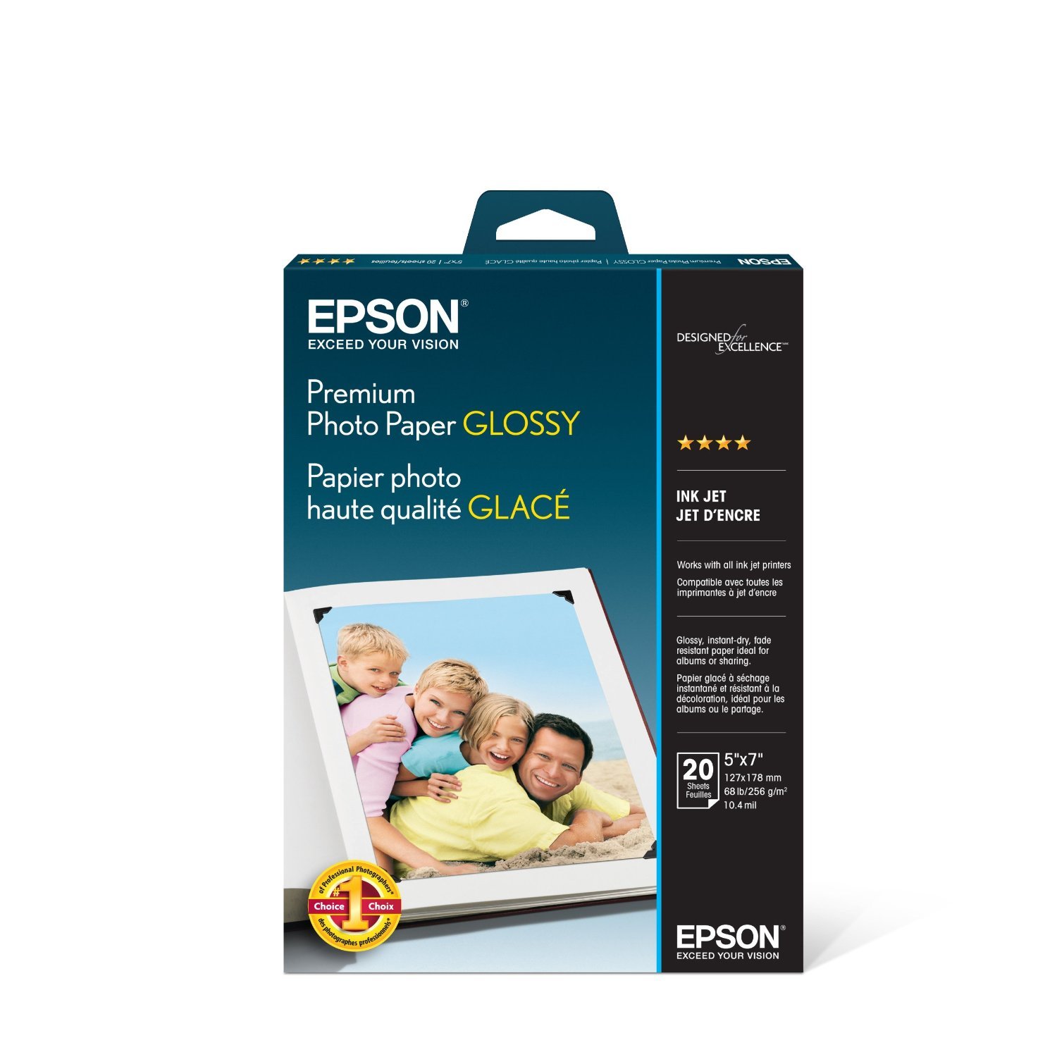 20 SHEET 5X7 BORDERLESS PREMIUM GLOSSY PHOTO PAPER
