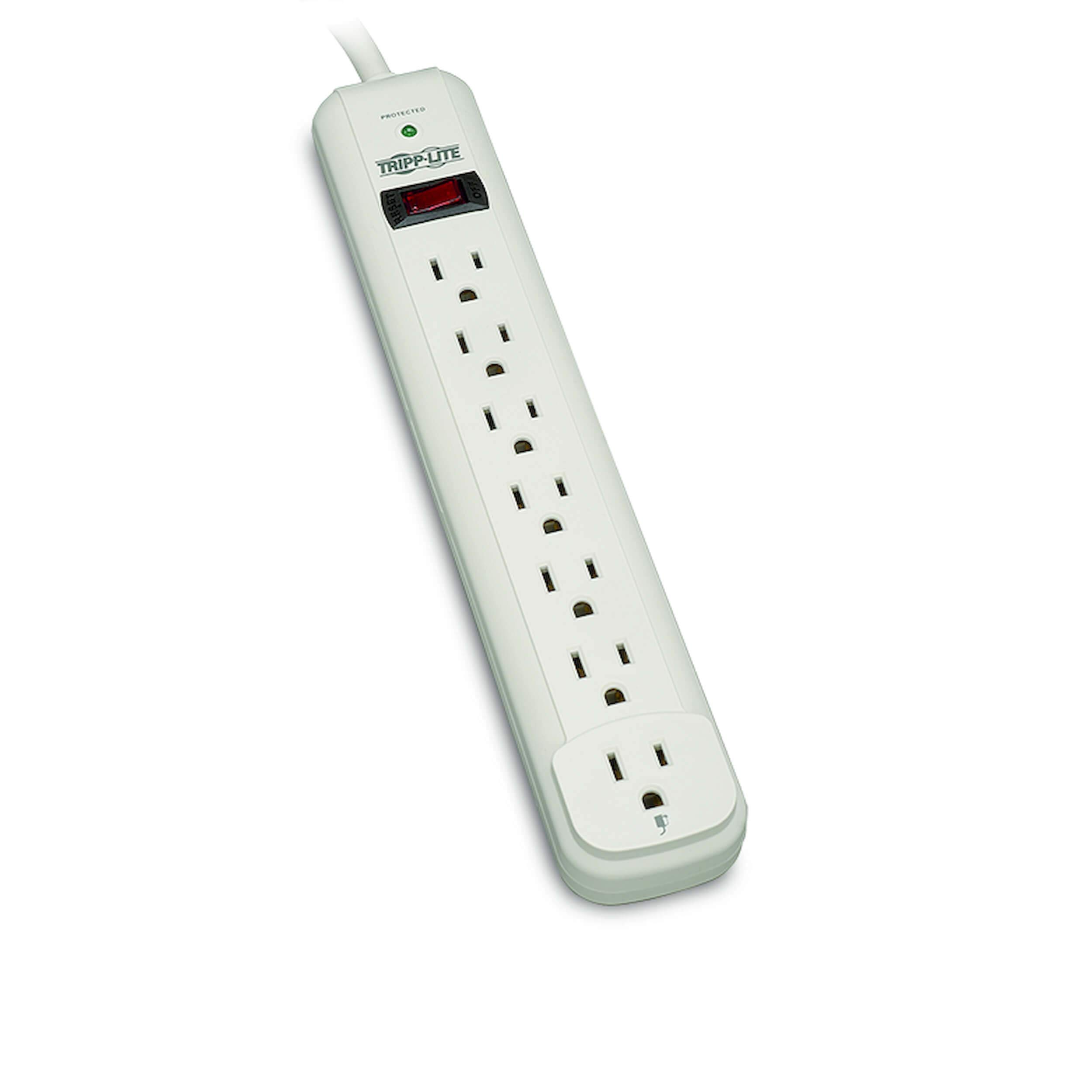 7OUT SURGE STRIP 12 FT CORD     GRAY 1080 JOULES 5-15P 5-15R LED