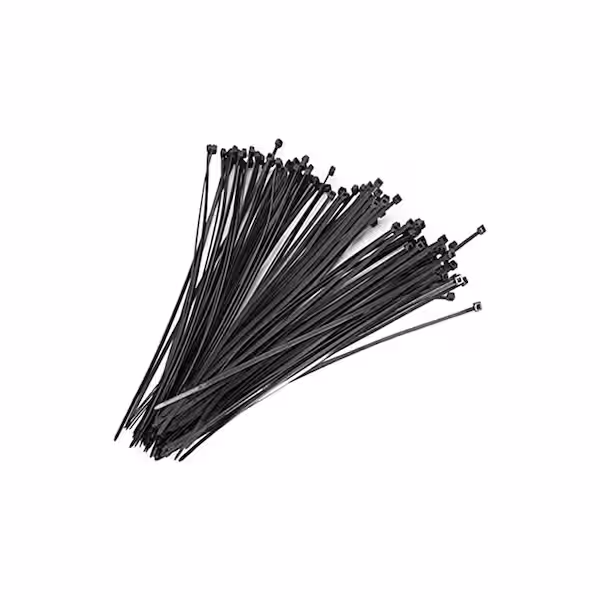 100PK 8IN CABLE TIES BLACK      NYLON ZIP TIE WRAPS UL TAA