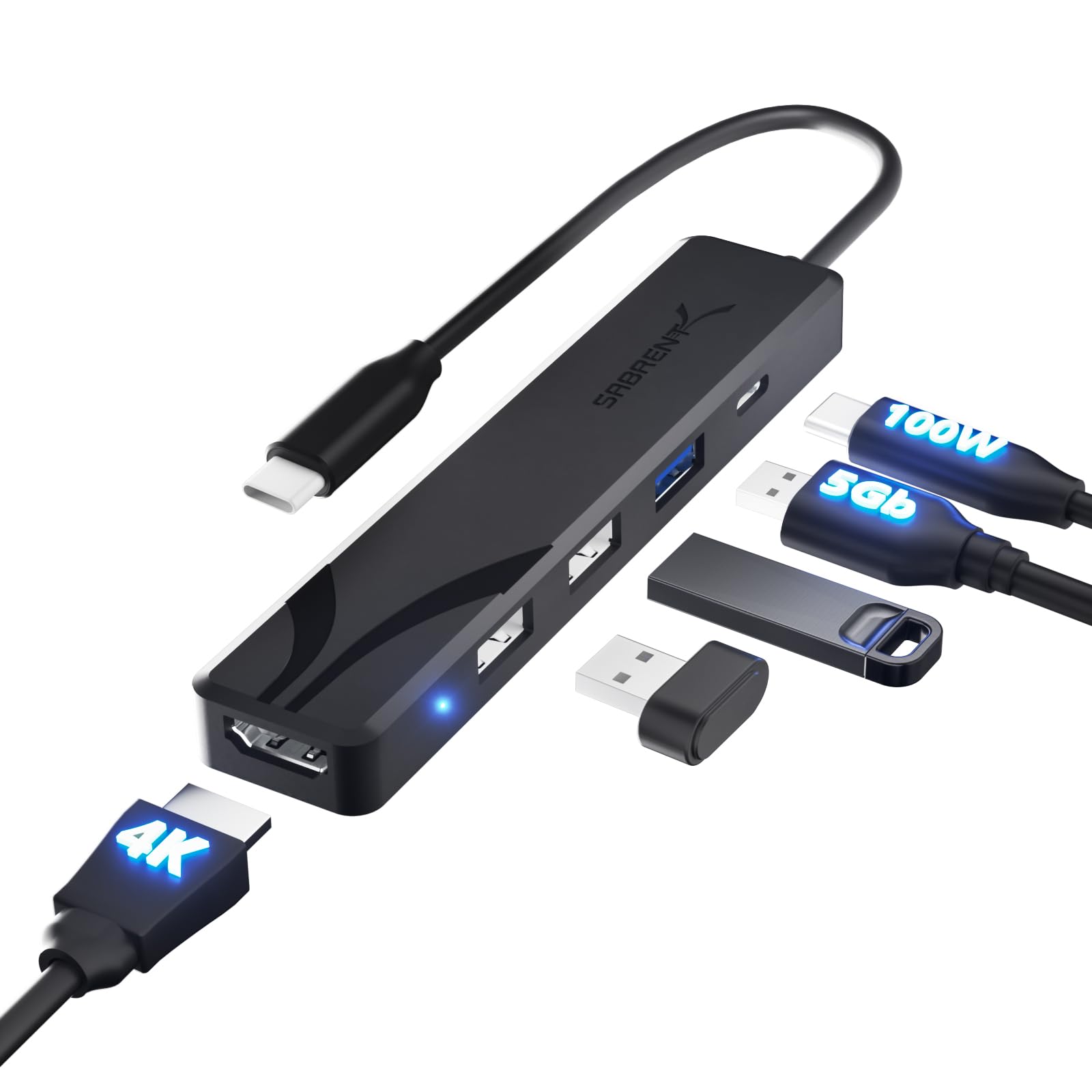 MULTI-PORT USB TYPE-C HUB WITH  4K HDMI POWER DELIVERY 60WATTS 1