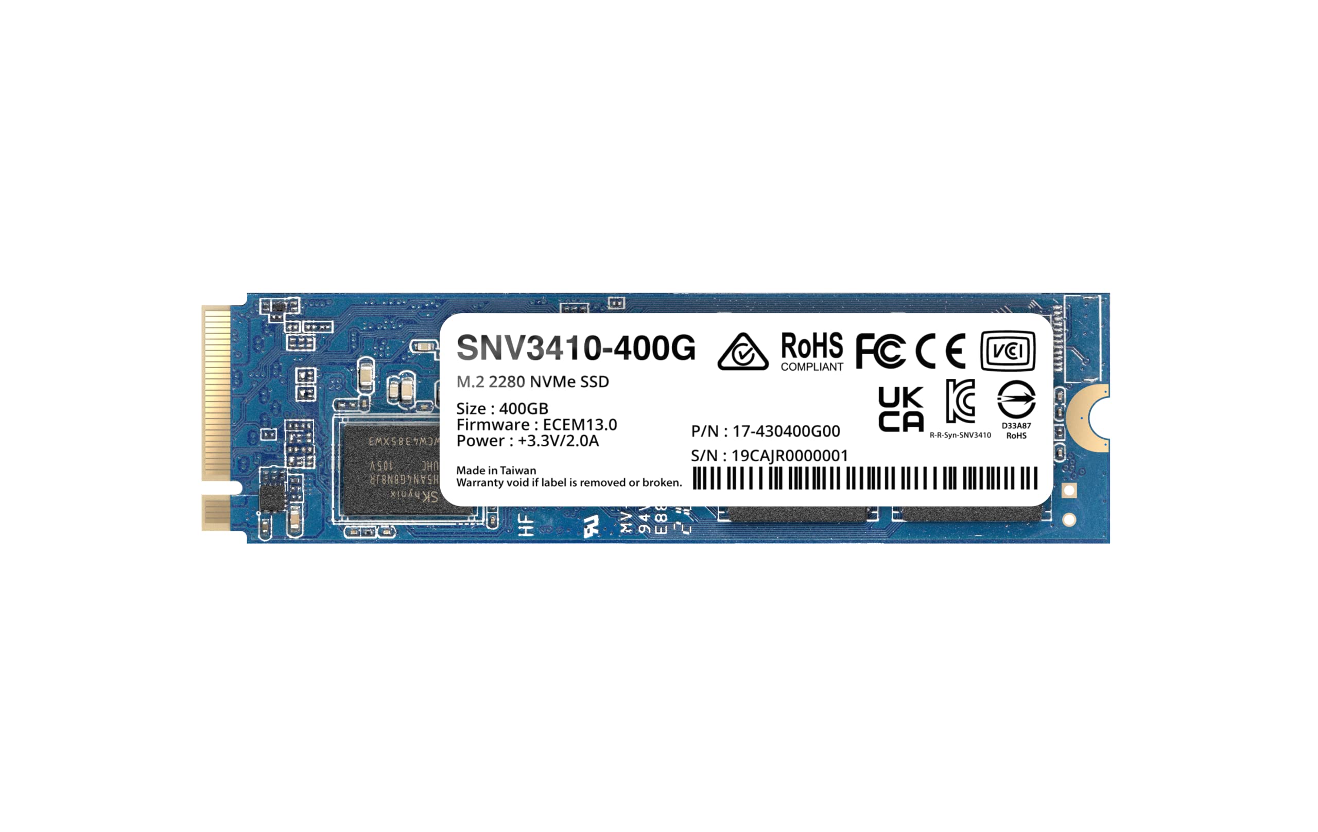 SYNOLOGY M.2 2280 NVME SSD SNV3410 400GB