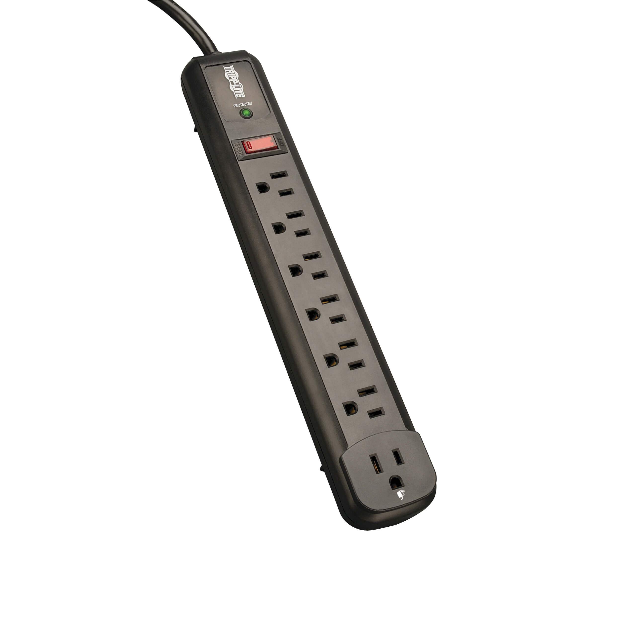 7OUT SURGE PROTECTOR BLACK      4FT CORD 1080 J LED 5-15P 5-15R