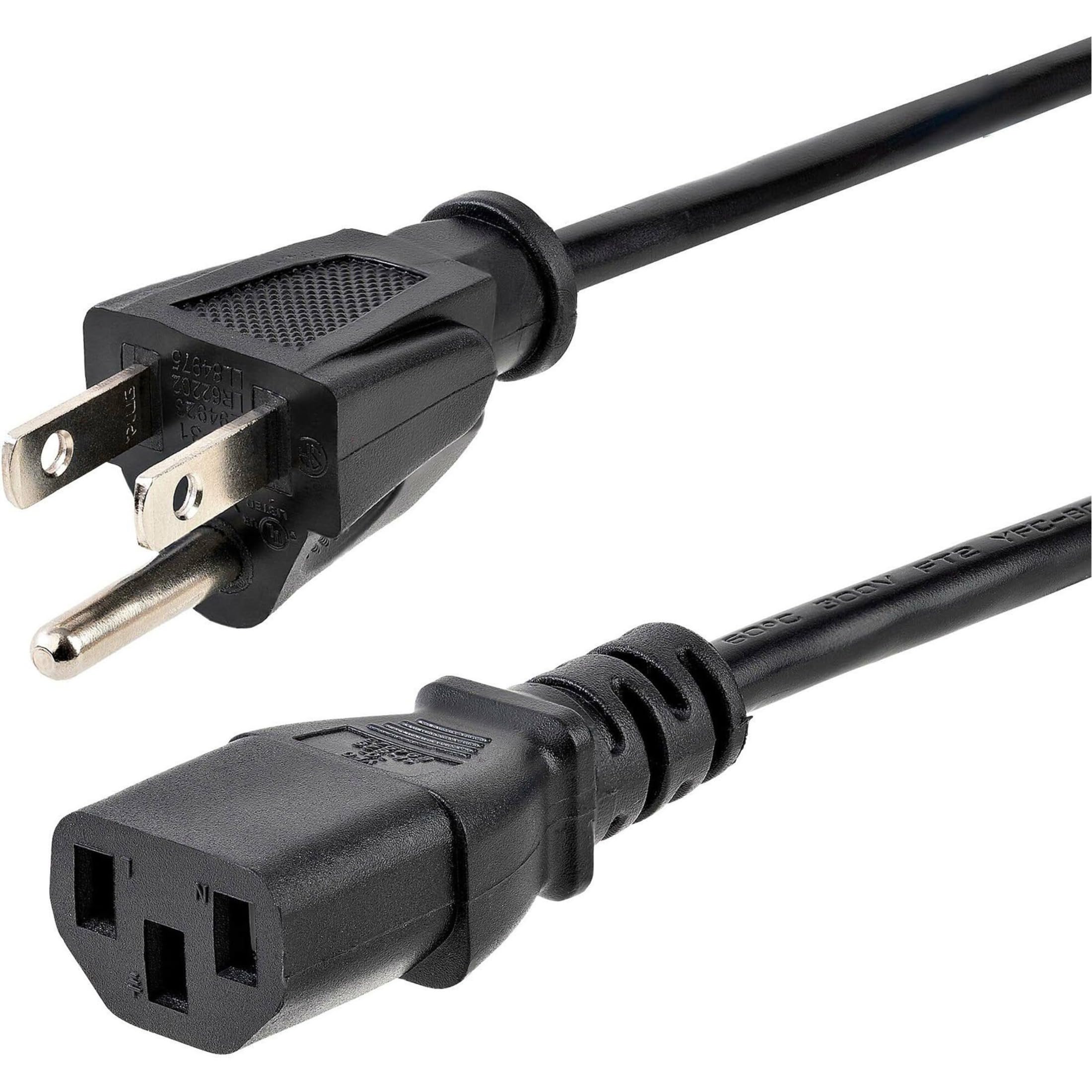 6FT COMPUTER POWER CORD NEMA    5-15P TO C13 AC POWER MONITOR CABLE