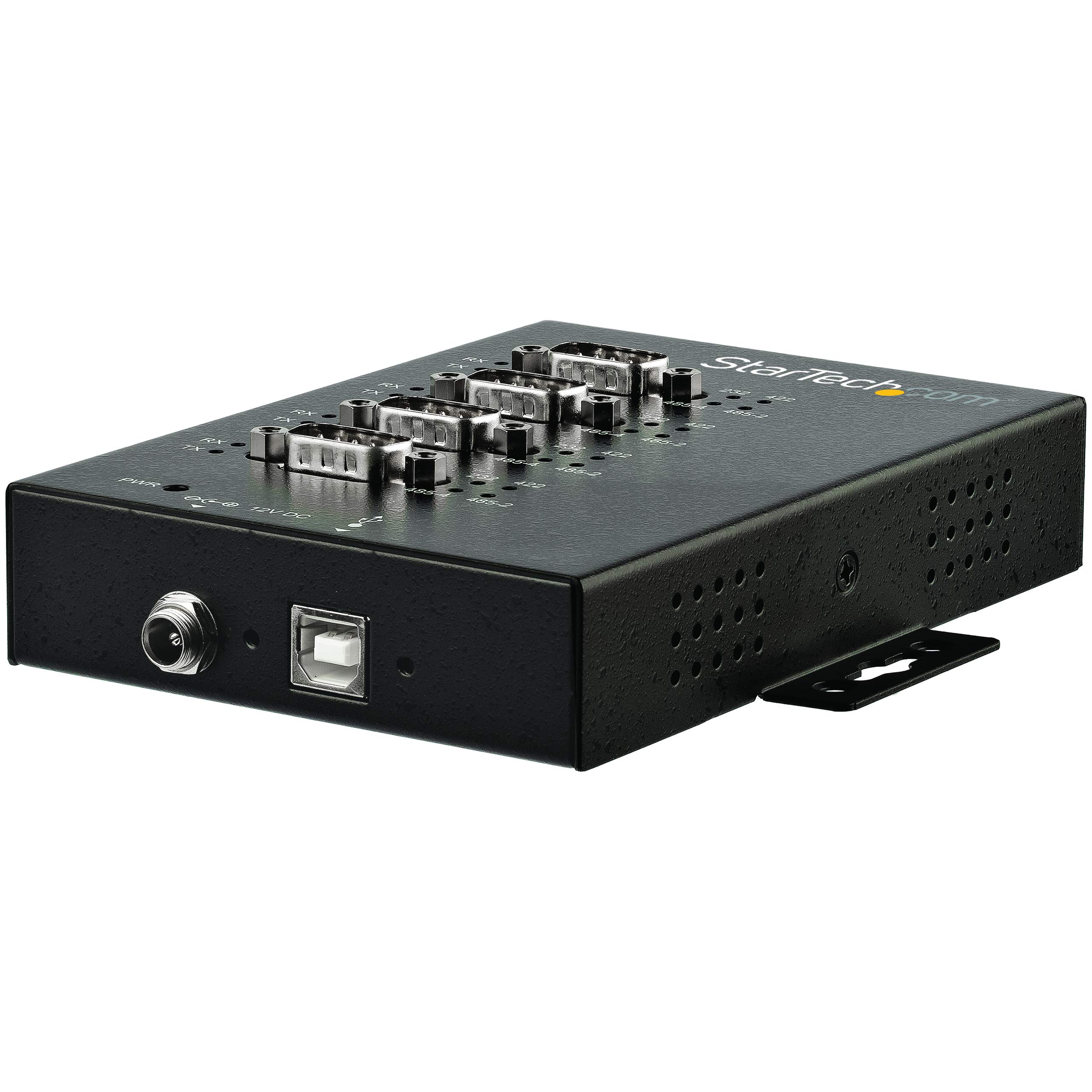 INDUSTRIAL 4 PORT SERIAL HUB 15KV LEVEL 4 ESD - IP30 RATING METAL USB TO SERIAL