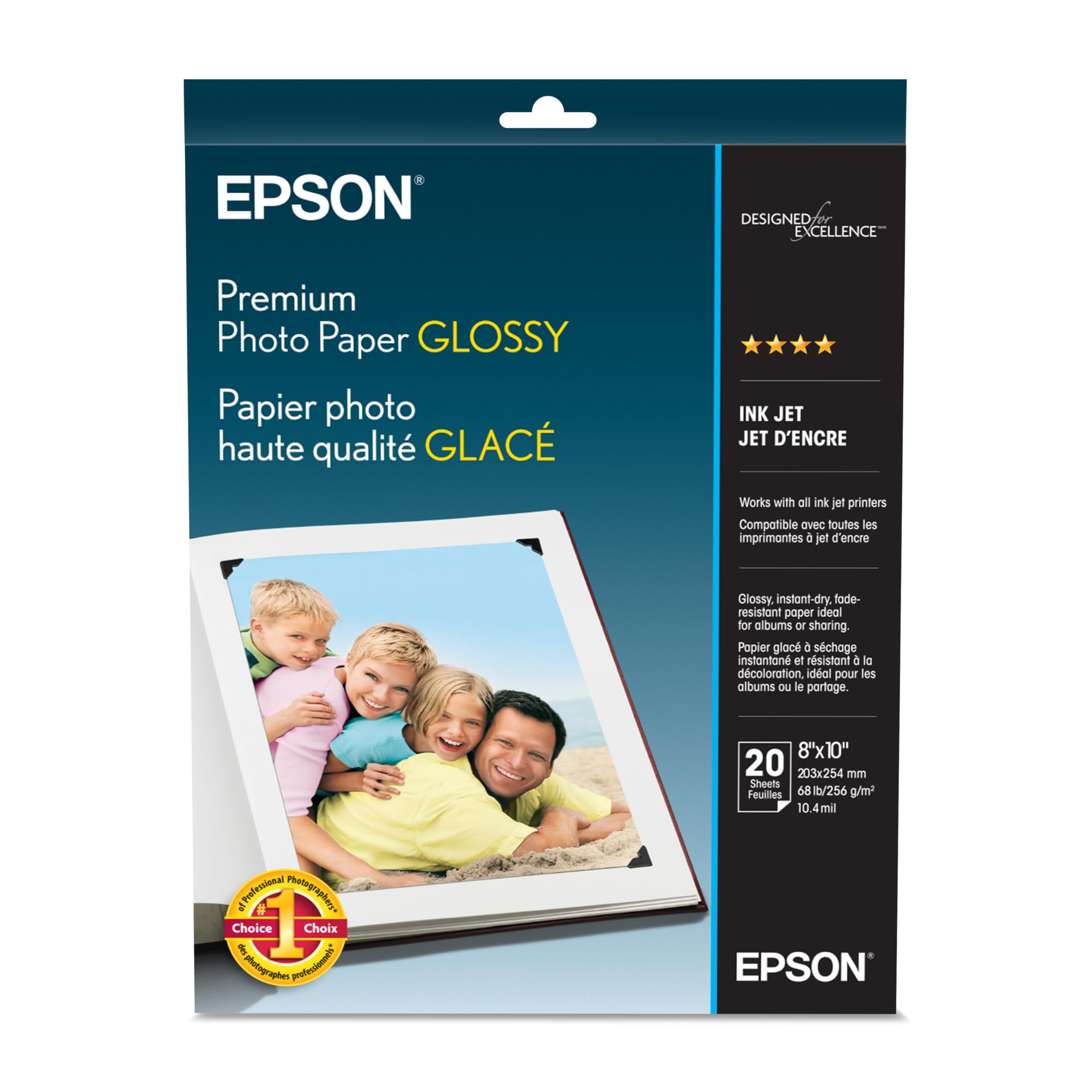 20 SHEET 8X10 BORDERLESS        PREMIUM GLOSSY PHOTO PAPER