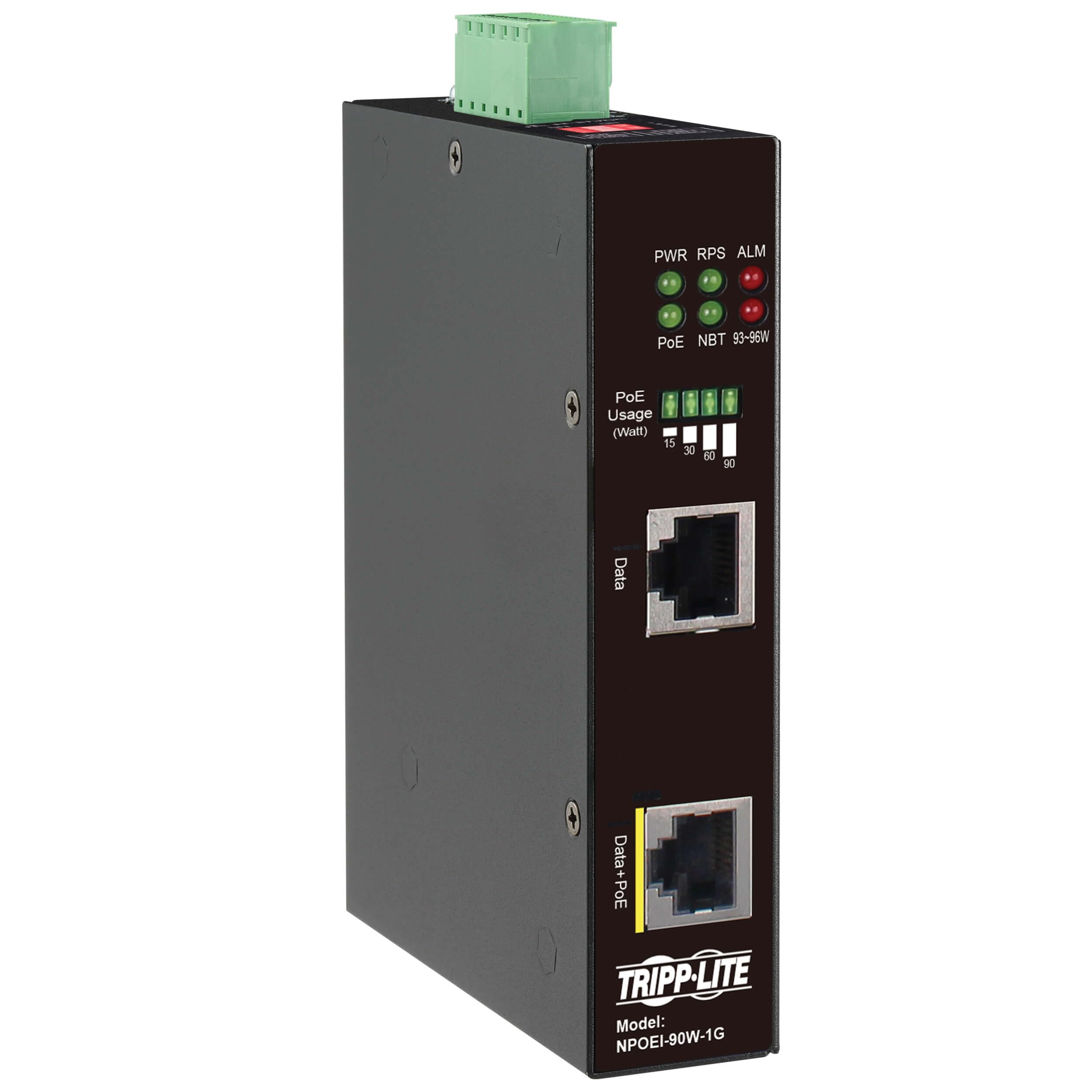 GIGABIT ENET POE INJECTOR       INDUSTRIAL 90W POE++ IP30 1-PORT