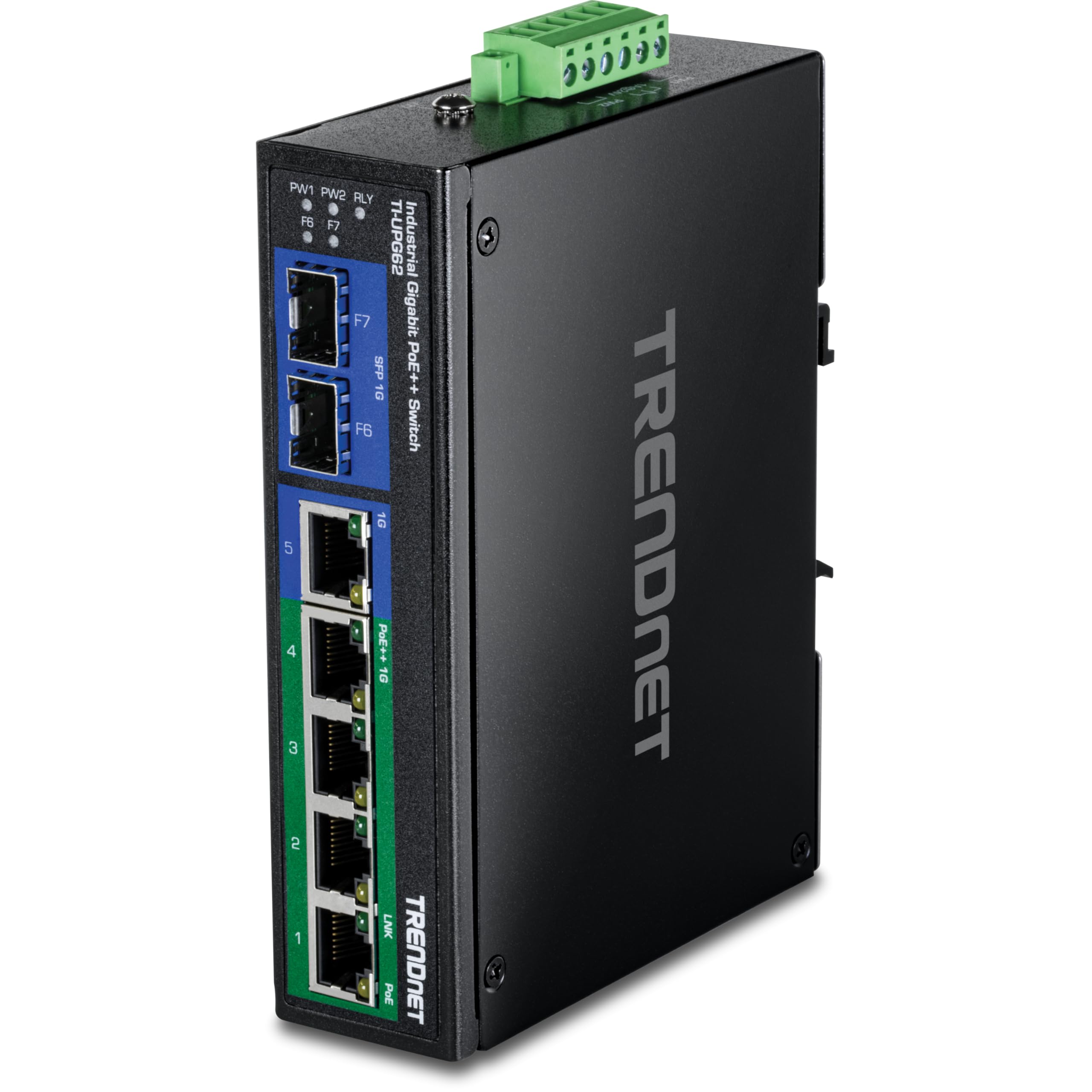 6-PORT HARDENED INDUSTRIAL GIGABIT ULTRA POE DIN-RAIL SWITCH