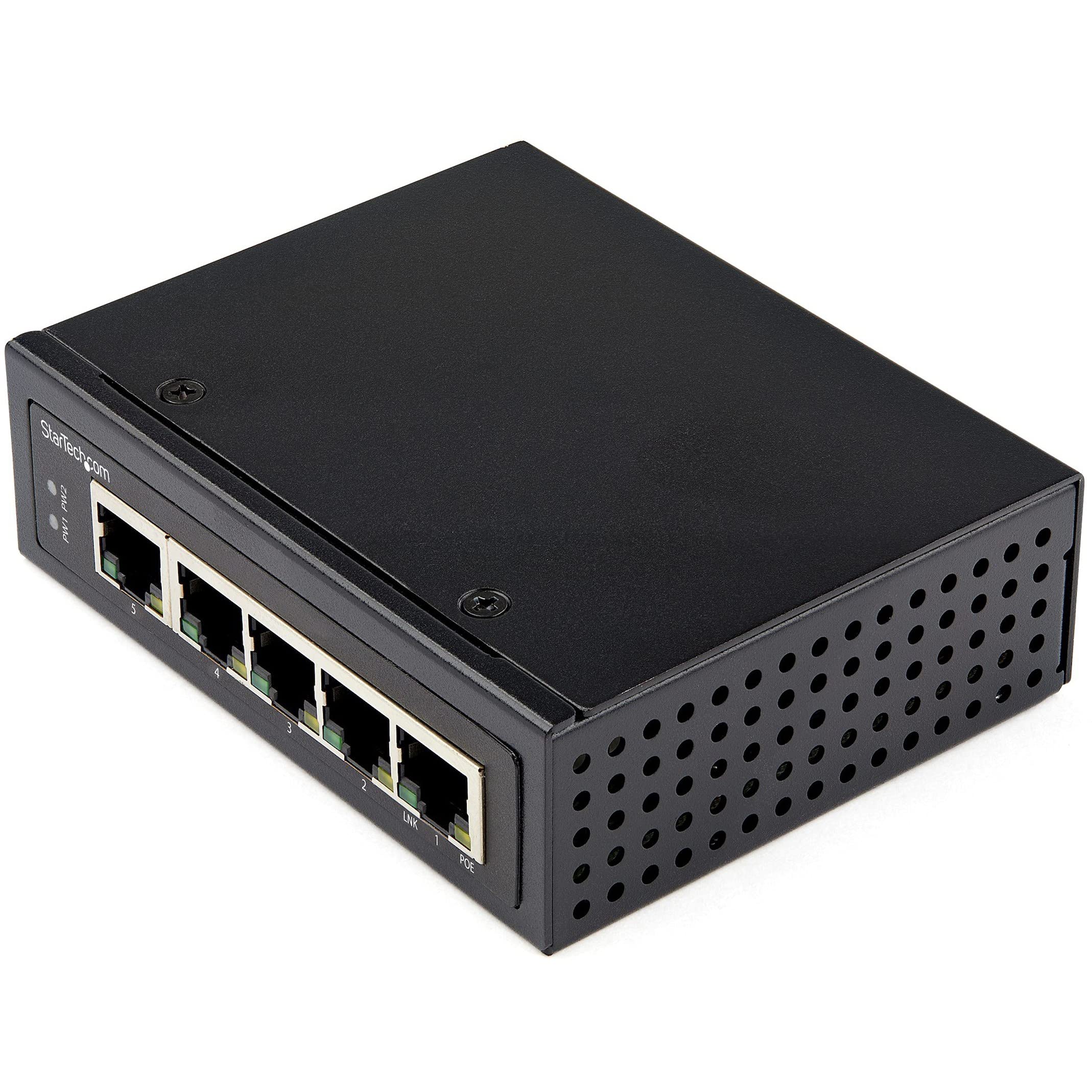 5 PORT GIGABIT ETHERNET SWITCH  POE UNMANAGED INDUSTRIAL RUGGED