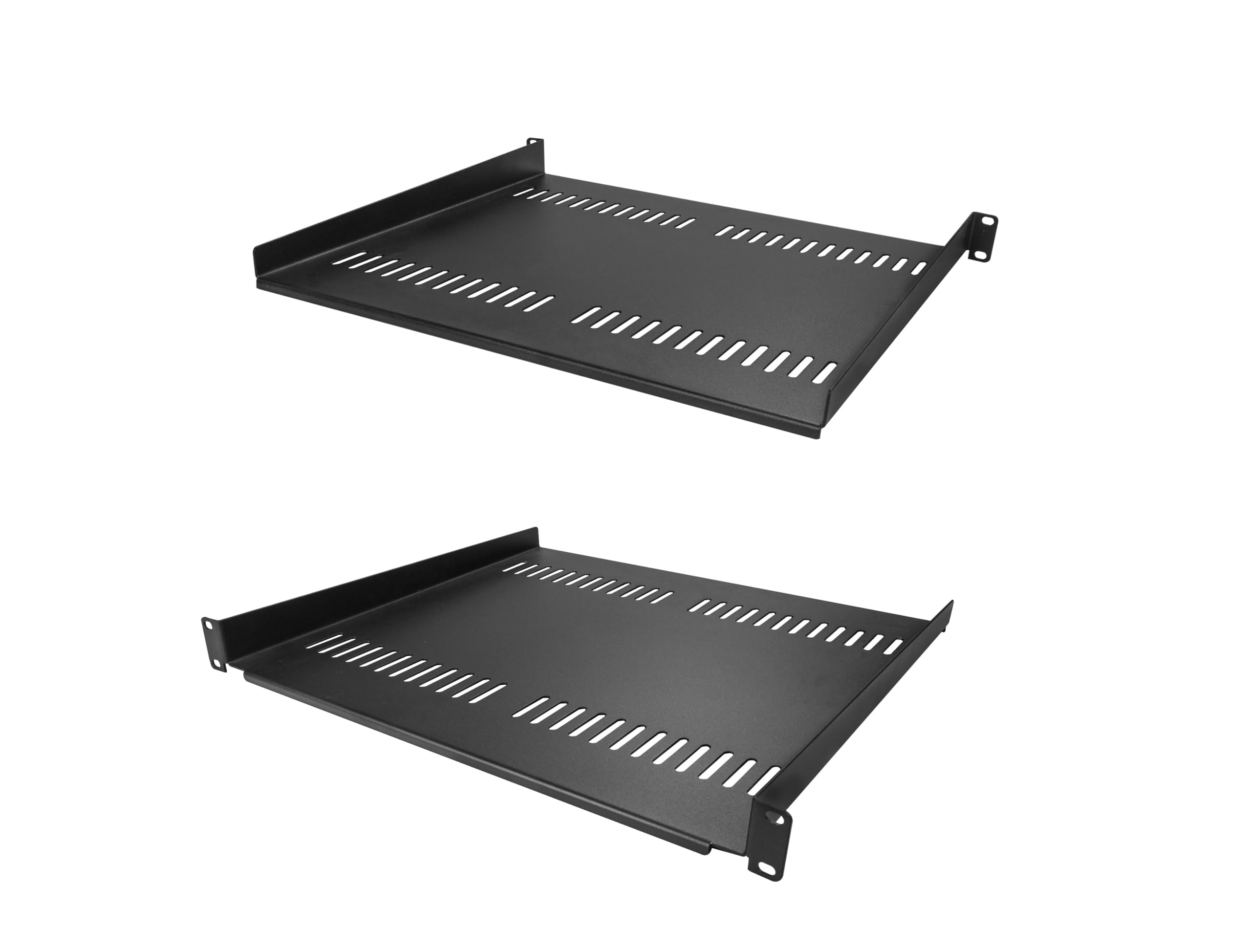 2-PACK 1U SERVER RACK SHELF, VENTED UNIVERSAL RACK MOUNT CANTILEVER SHELF, FOR 1