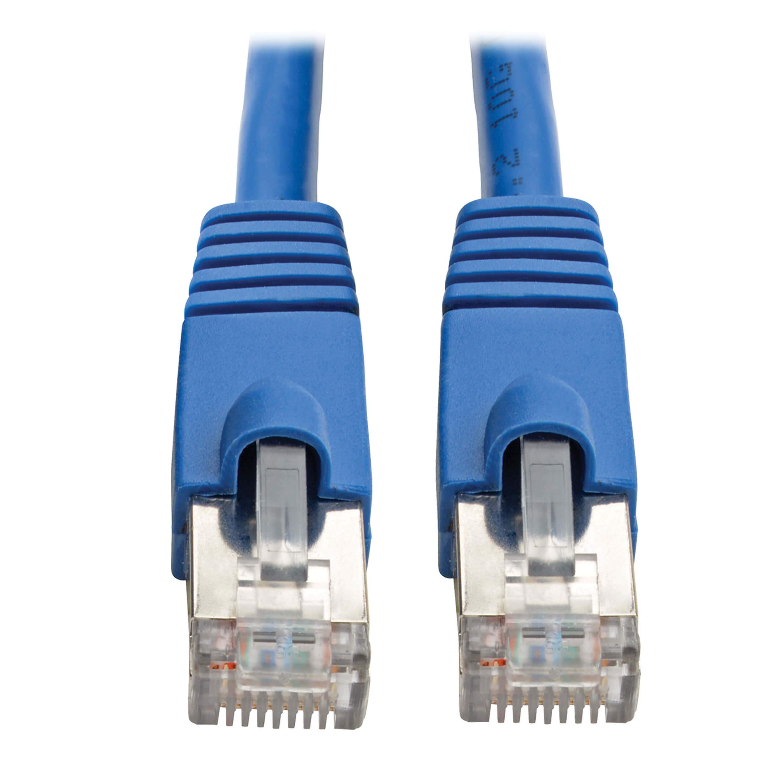 30FT CAT6A PATCH CABLE SNAGLESS 10GSHIELDED STP POE BLUE M/M