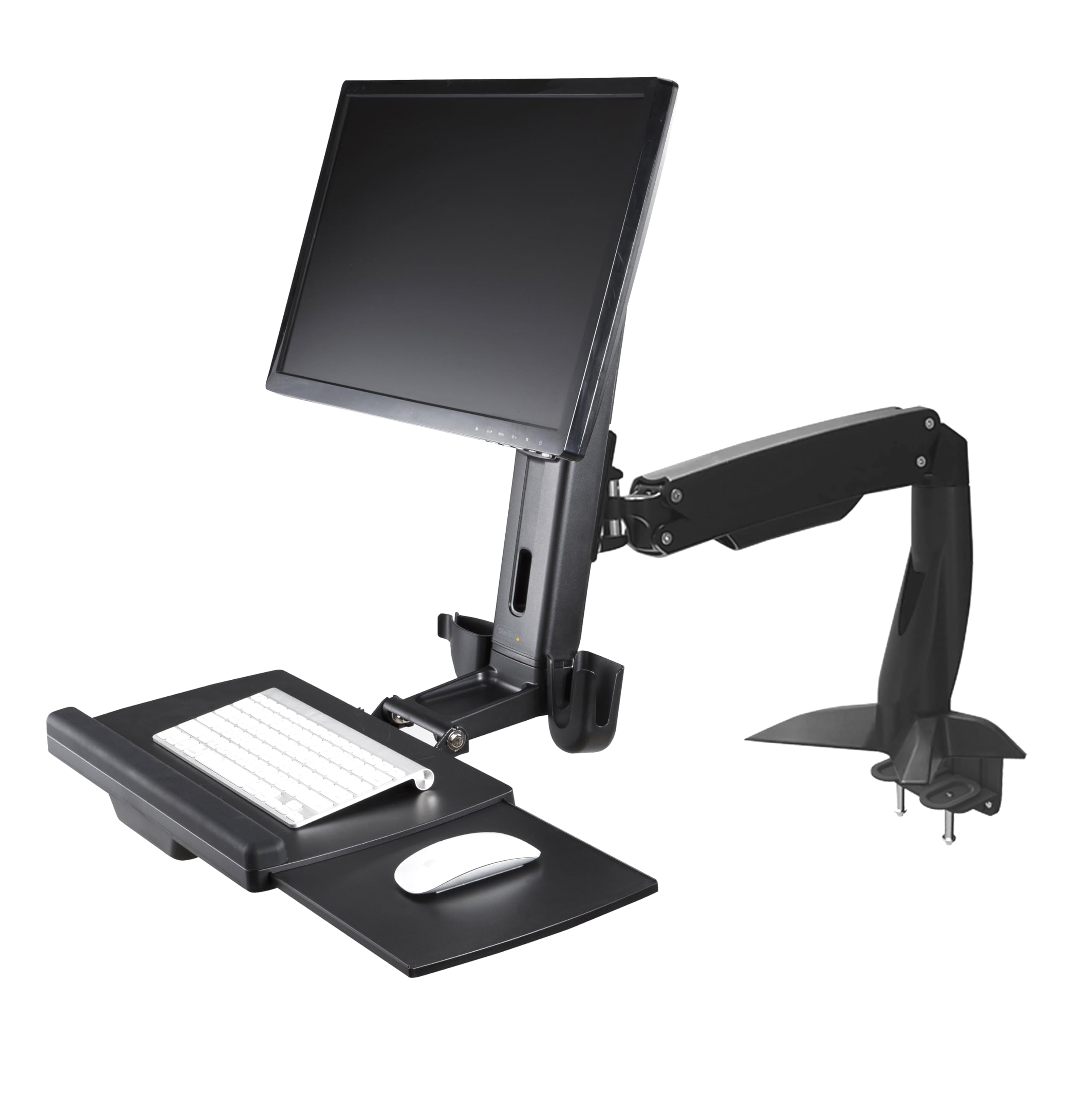 DESK MOUNT SIT-STAND MONITOR ARM SUPPORTS SINGLE VESA DISPLAY UP TO 27IN/17.6LB