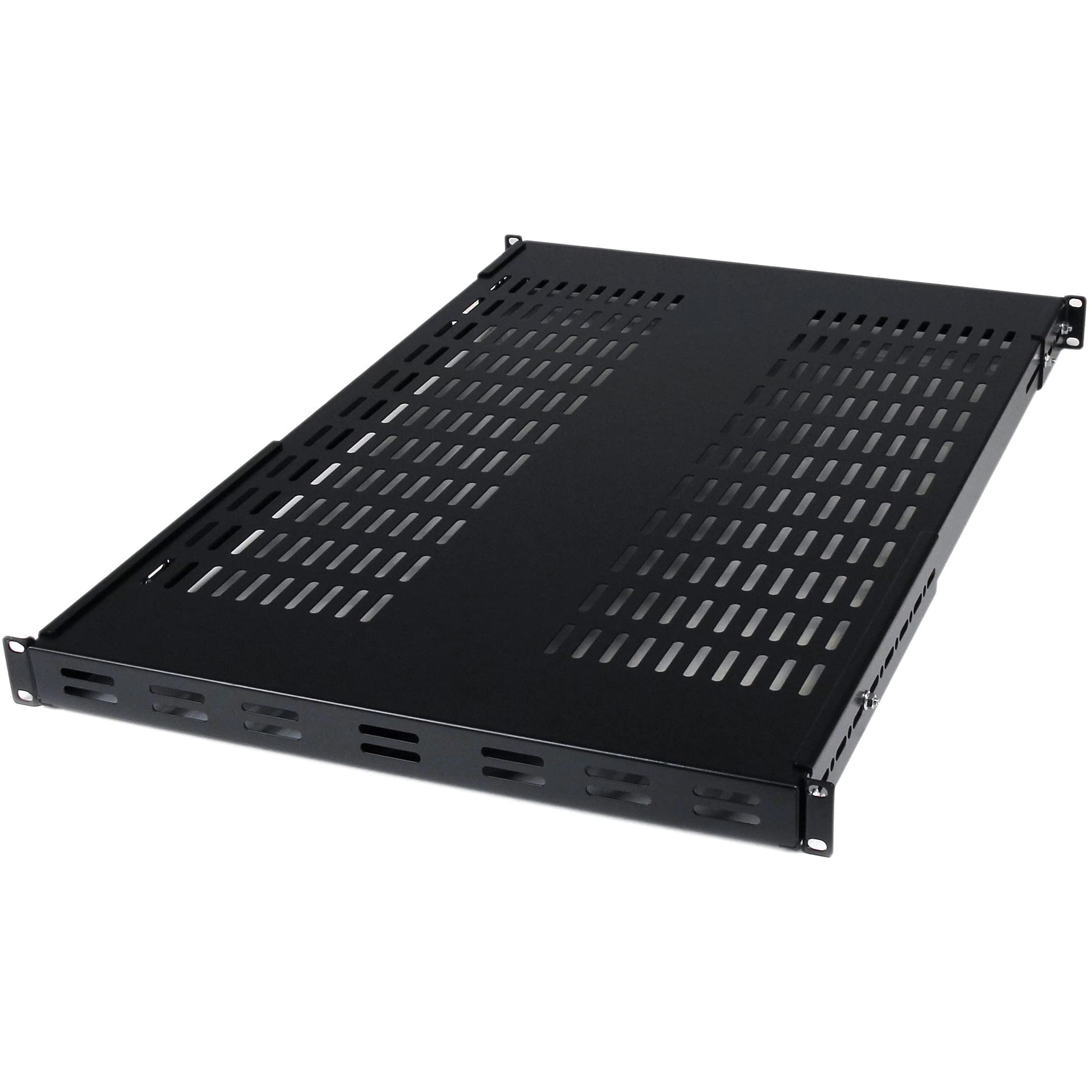SLIDING STEEL RACK SHELF VENTED 1U 28.3IN DEEP 50LB CAPACITY