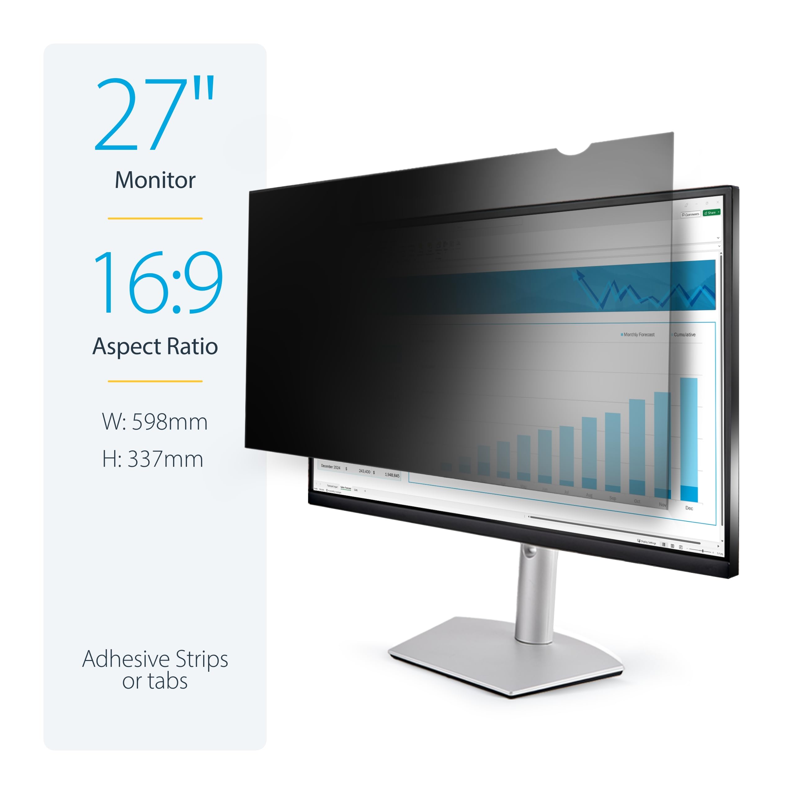 27 IN WIDESCREEN MONITOR PRIVACY SCREEN FOR SECURITY OUTSIDE +/-30 DEGREE VIEWIN