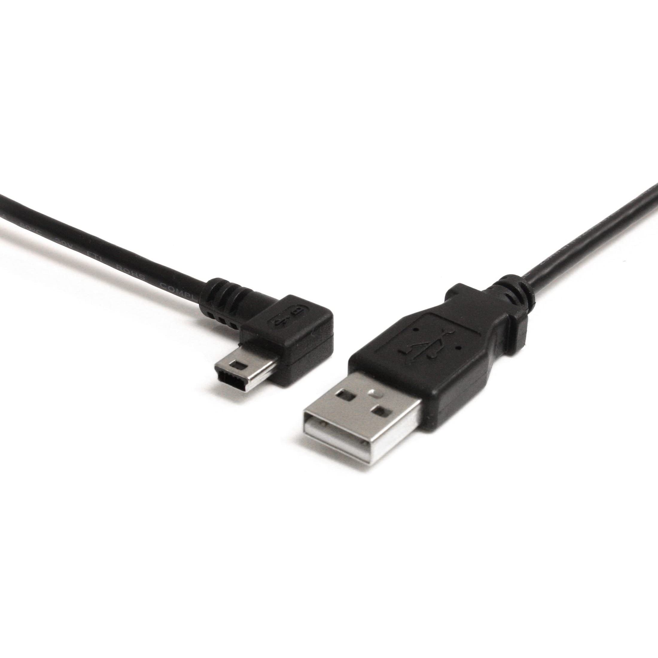 6FT LEFT ANGLE MINI USB CABLE   USB 2.0 A TO MINI B CHARGING CORD