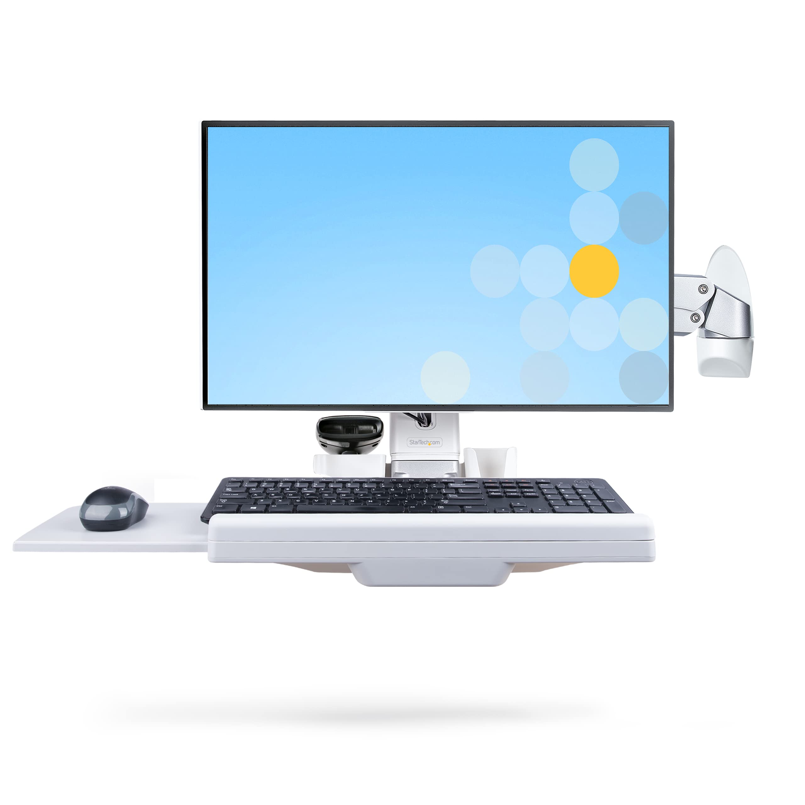 SINGLE DISPLAY SIT-STAND WALL MOUNT WORKSTATION - 27IN/17.6LB VESA 75X75-100X100