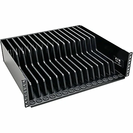 3U RACK MOUNT STORAGE SHELF     TABLET IPAD LAPTOP CHROMEBOOK BLACK