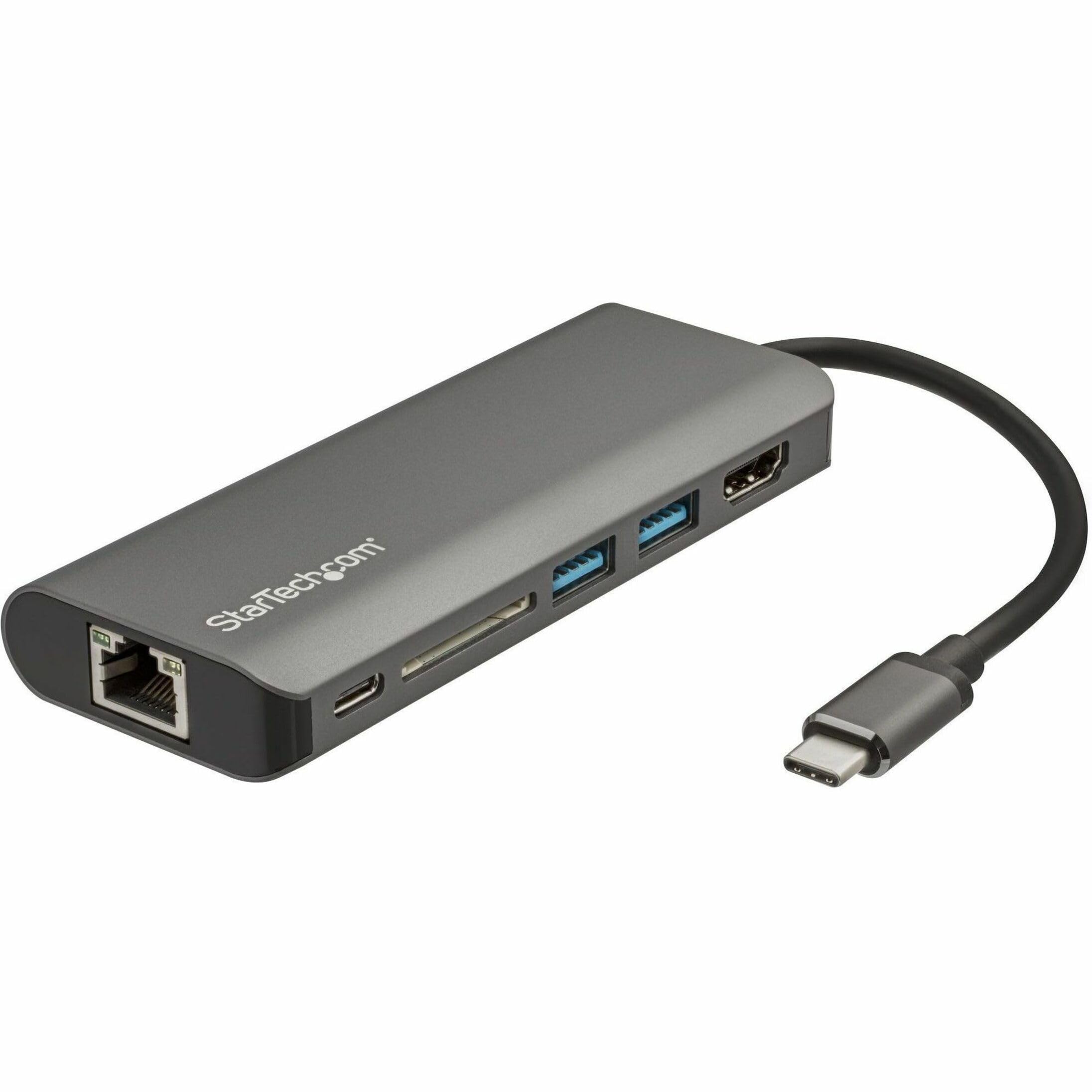 USB-C MULTIPORT ADAPTER TO 4K HDMI, GBE, 2 USB-A, USB-C (DATA/60W POWER DELIVERY