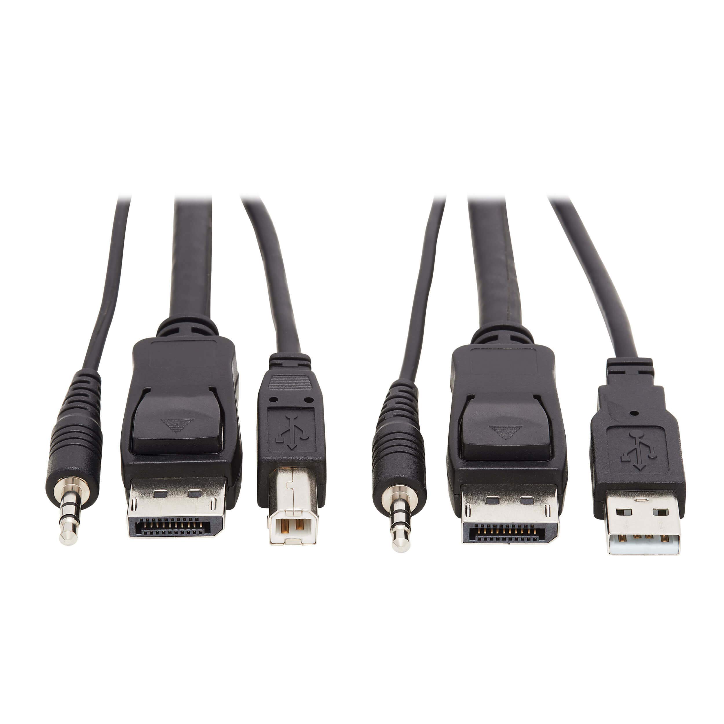 6FT DISPLAYPORT KVM CABLE KIT   4K USB 3.5 MM AUDIO 3XM/3XM 3 IN 1