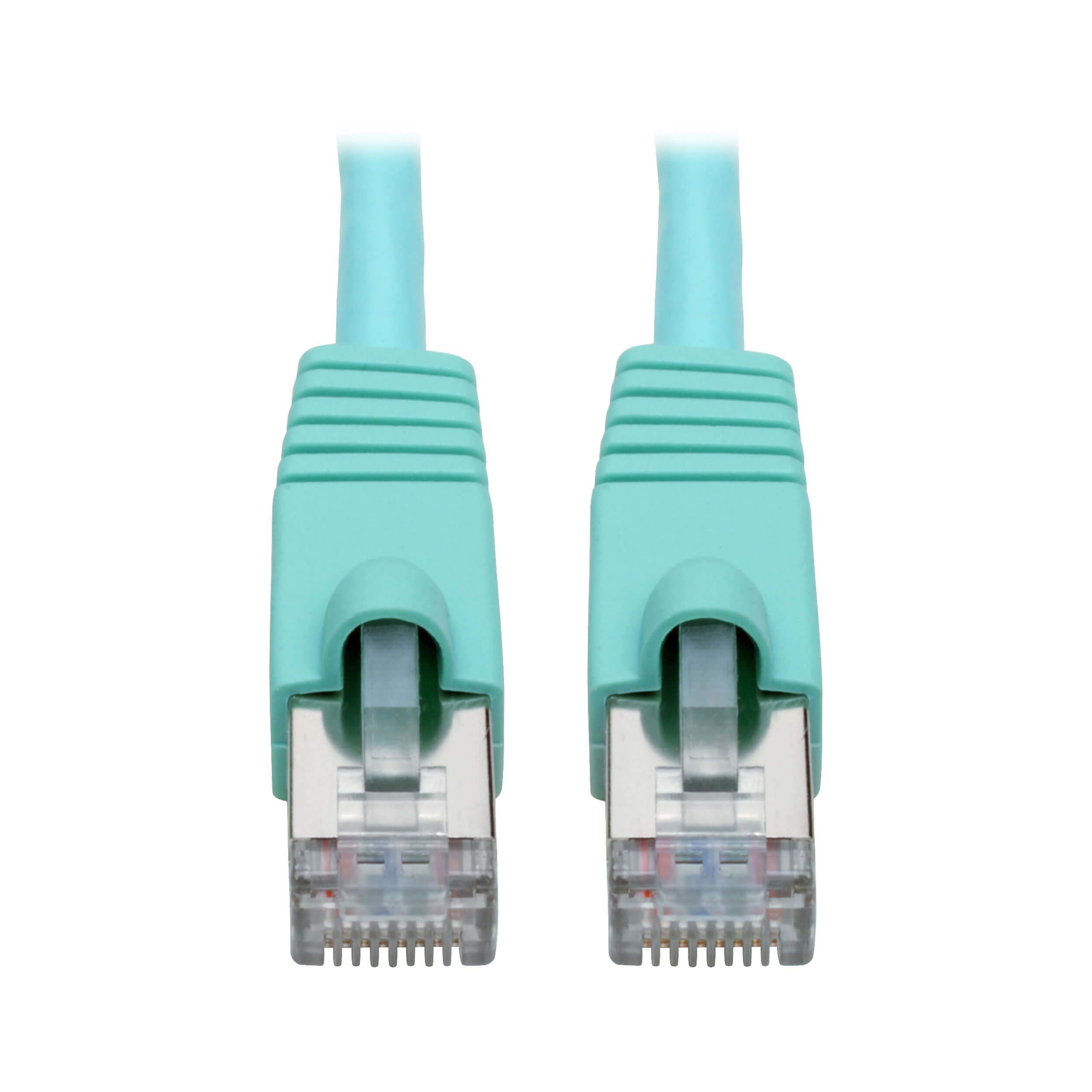 3FT CAT6A PATCH CABLE SNAGLESS  SHIELDED STP 10G POE AQUA M/M