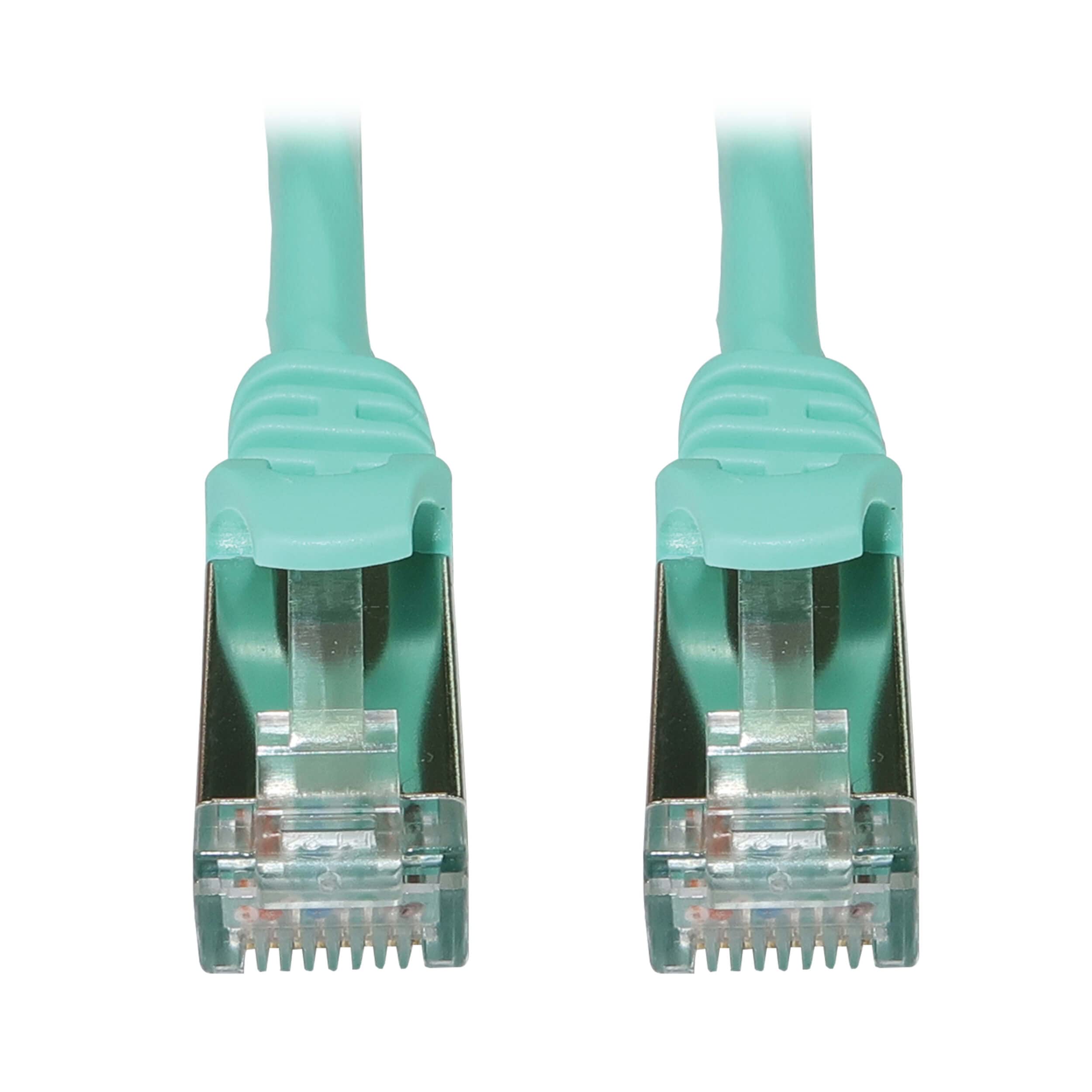 7FT CAT6A AQUA M/M SNAGLESS     SHIELDED SLIM 10G POE ENET CABLE