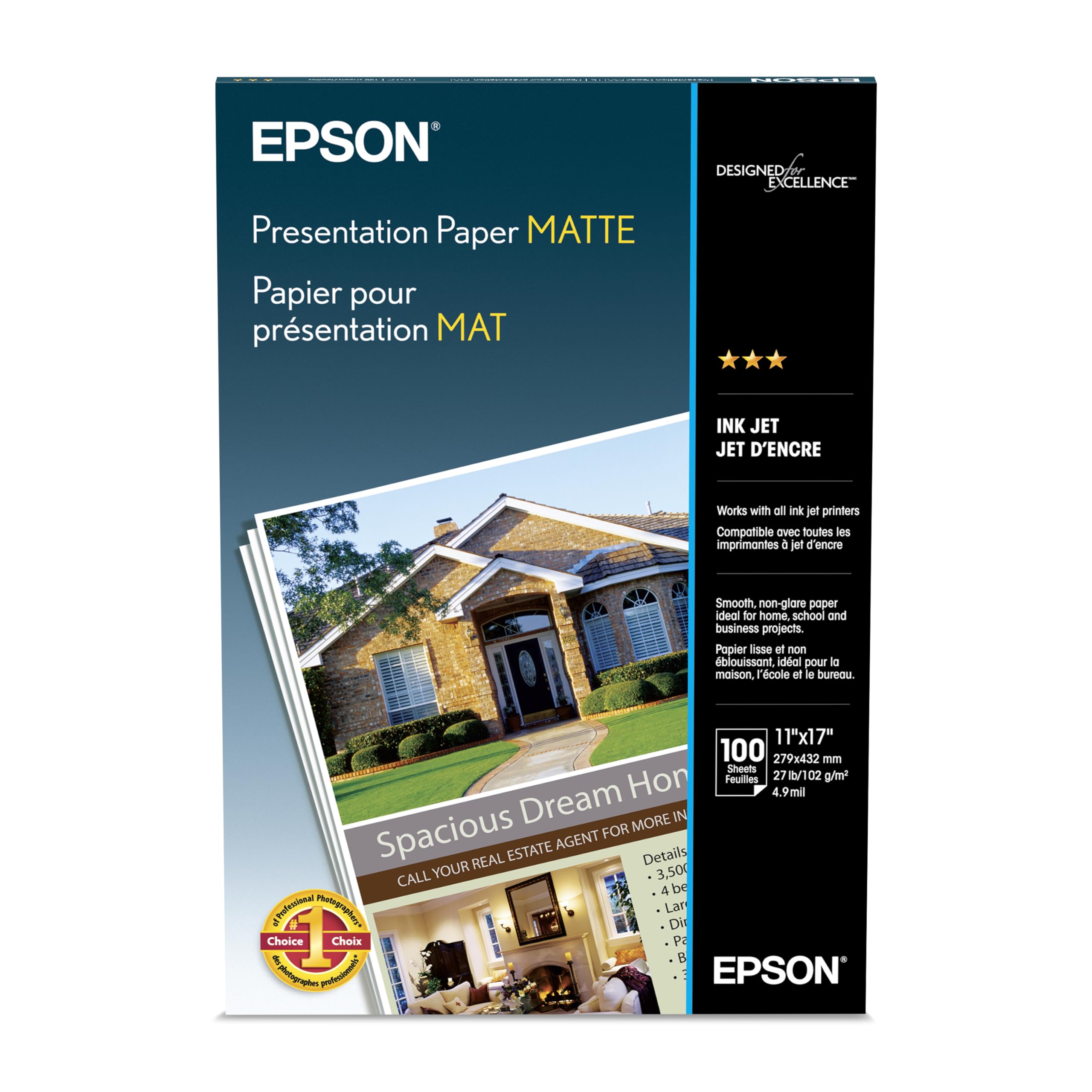 100SHT 11X17 A3 PRESENTATION    MATTE OR PHOTO QUALITY INKJET PAPER