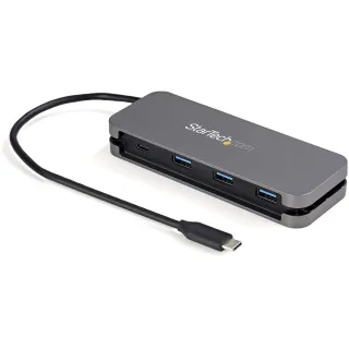 3-PORT USB-C HUB WITH ETHERNET  PORTABLE USB HUB ADAPTER W/ GBE