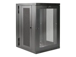 18U WALL MOUNT RACK ENCLOSURE   CABINET HINGED DEEP ACRYLLIC WINDOW