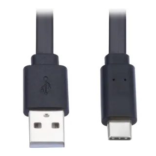 3FT USB-A TO USB C CABLE FLAT   USB 2.0 M/M THUNDERBOLT 3 BLACK