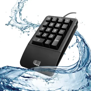 18KEY WATERPROOF NUMERIC KEYPAD MEDICAL GRADE WASHABLE USB BLK