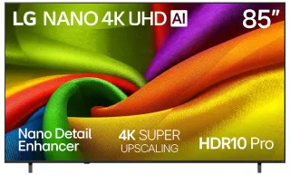 85IN NANO 4K UHD A7 AI          PROCESSOR GEN9 HDR10 PRO WEBOS