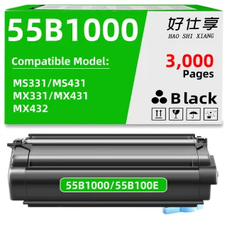 LEXMARK 55B100E CORPORATE TONER CARTRIDGE FOR USE IN MS/MX331,431 ESTIMATED YIEL