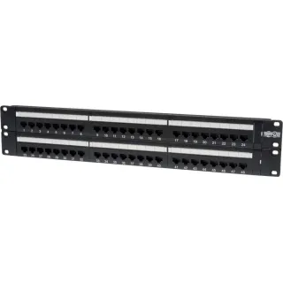 48PORT 2U CAT6/CAT5 PATCH PANEL RACKMOUNT 110 IDC RJ45 ETHERNET