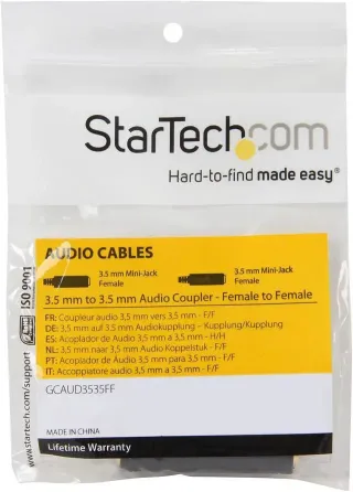 3.5MM TO 3.5MM AUDIO CABLE      ADAPTER FEMALE TO FEMALE