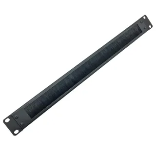 1U RACK MOUNT BRUSH PANEL- BLK  RACK CABLE MANAGEMENT - BLACK