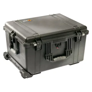 1620 HARD CASE BLACK WITH FOAM  W/WHEELS 21.48X16.42X12.54