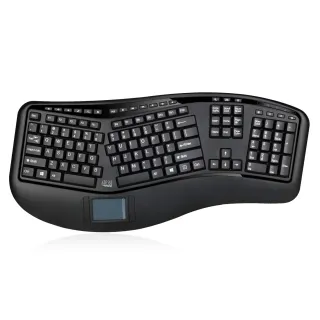 ADESSO 2.4GHZ WIRELESS TRU-FORM MEDIA 3D  ERGONOMIC  TOUCHPAD KEYBOARD, WITH  SP