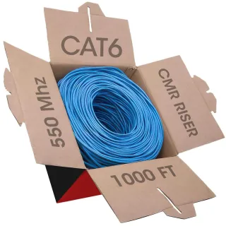 1000FT CAT6 CMR CABLE 24AWG     4PAIR UTP COPPER SOLID CORE - BLUE