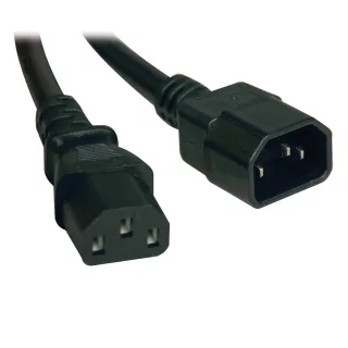 2FT POWER EXTENSION CORD 14AWG  15A C14 TO C13 COMPUTER CABLE