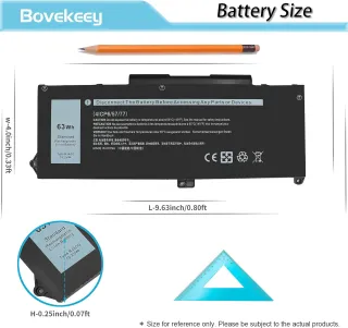 DELL BATT 15.2V 3941 MAH 63WHR  BTI REPL BATT M033W 75X16 RJ40G