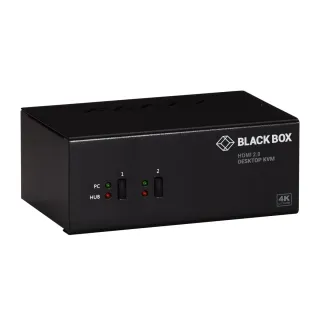 KVM SWITCH - 2-PORT, DUAL-MONITOR, HDMI 2.0, 4K 60HZ, USB 3.0 HUB, AUDIO