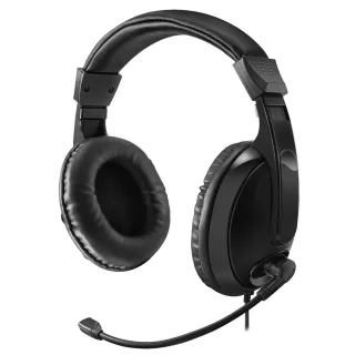 MULTIMEDIA HEADSET W/MICROPHONE 3.5MM CONN INLINE VOL CONTROL