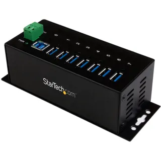ADD SEVEN USB 3.0 PORTS WITH THIS DIN RAIL OR SURFACE-MOUNTABLE METAL HUB - 15KV